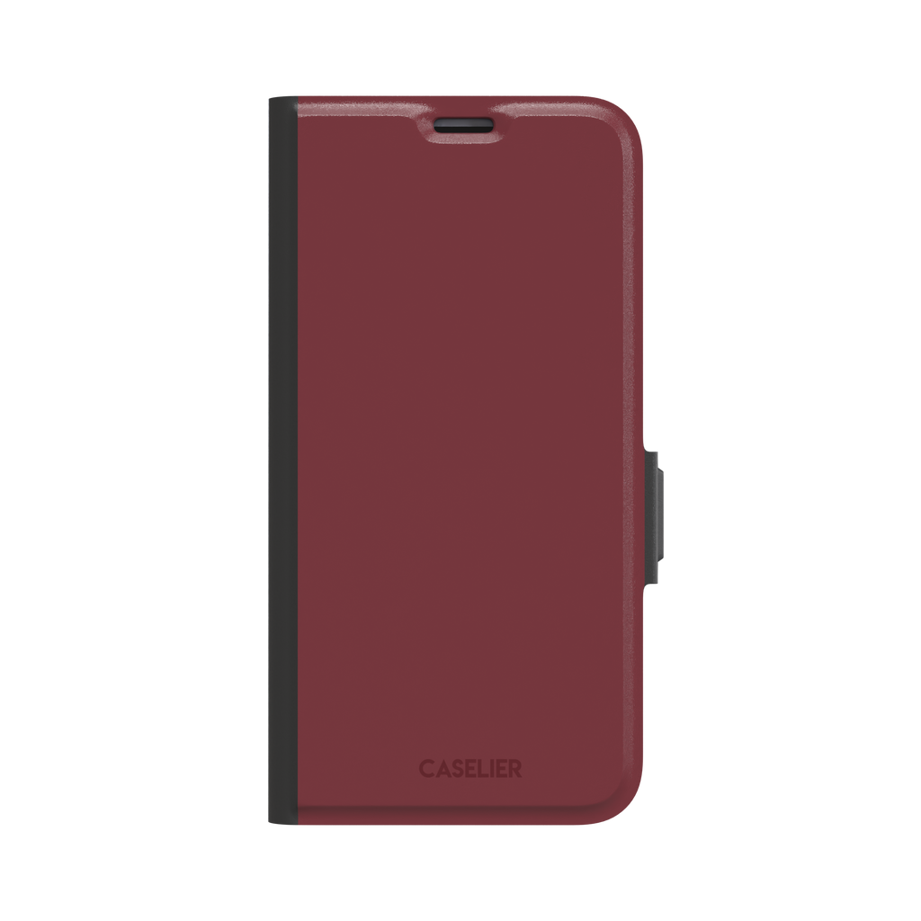 Solid wine burgundy matte phone case color variant, phone case by Caselier — wallet case, front view