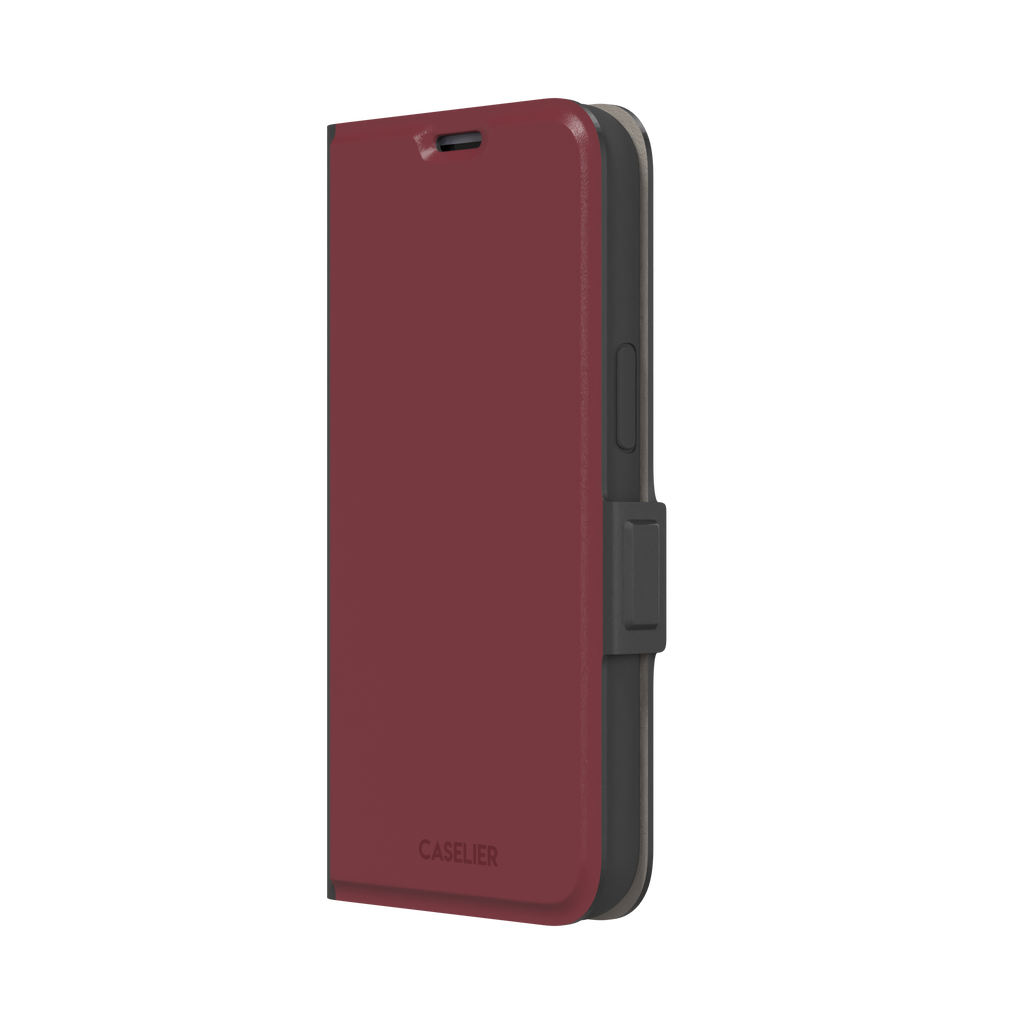 Solid wine burgundy matte phone case color variant, phone case by Caselier — wallet case, right view