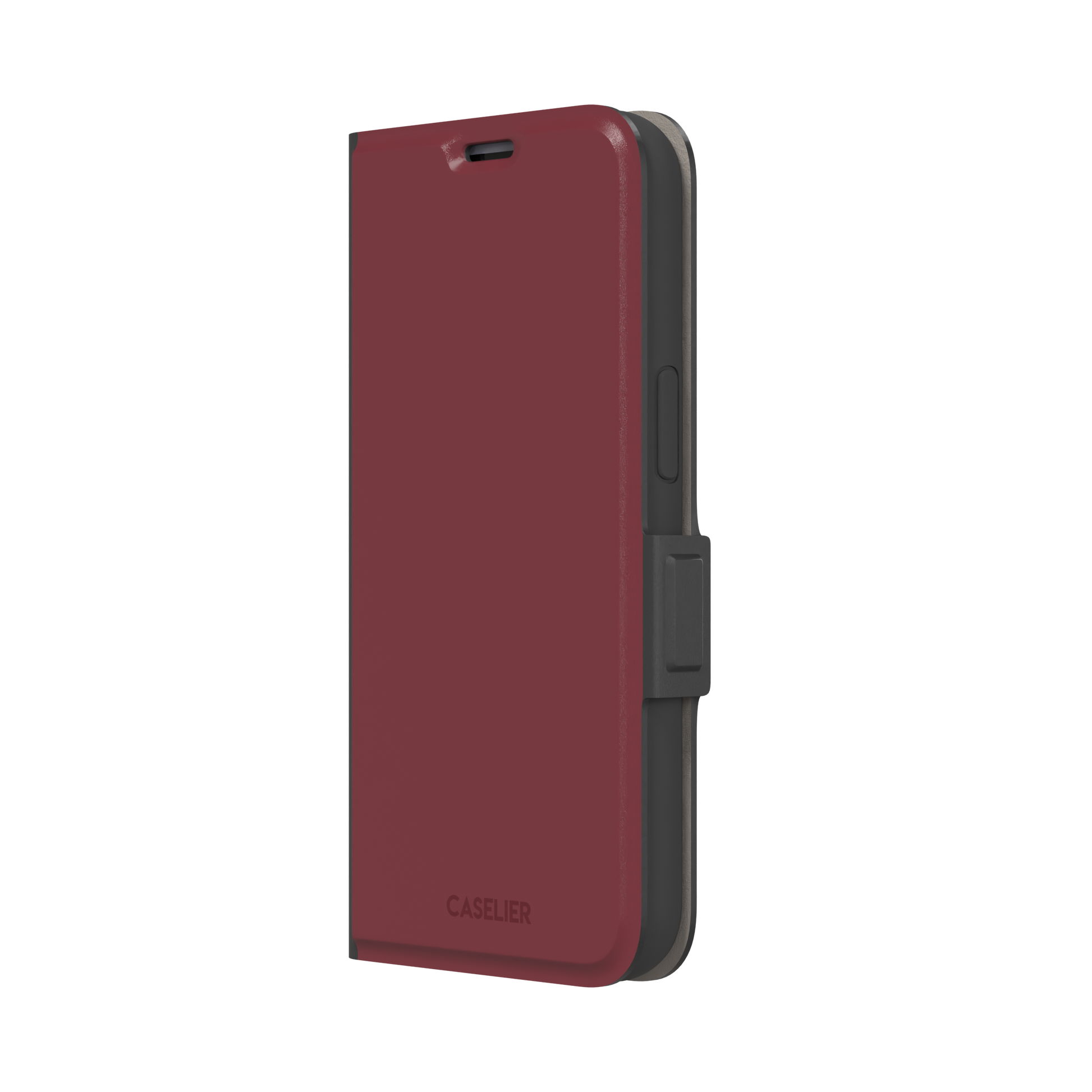 Solid wine burgundy matte phone case color variant, phone case by Caselier — wallet case, right view