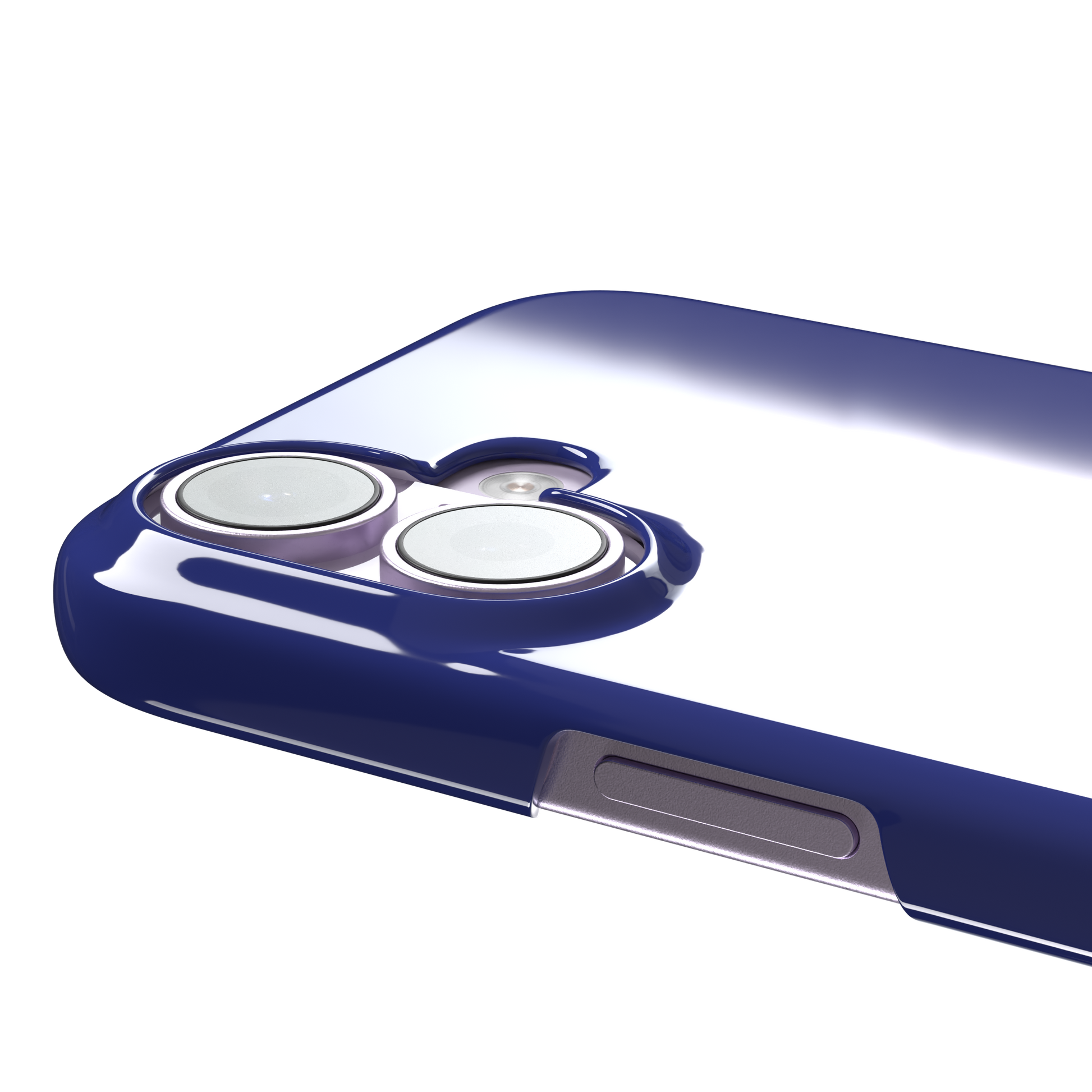 Starsigns phone case showing the Cancer constellation as a glowing white branching star map inside a blue orb on a cobalt blue case, phone case by Caselier — snap case, volume buttons detail