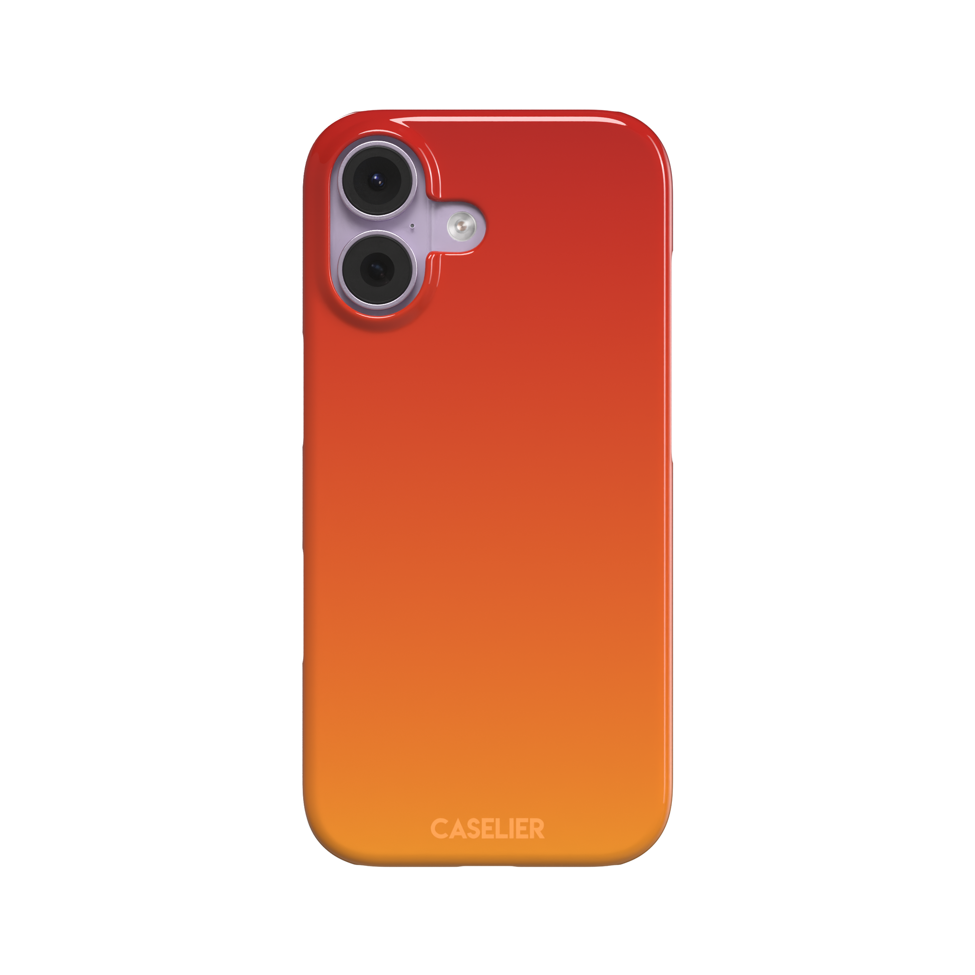 Sunset phone case with a smooth red to orange gradient, part of the Memories of Summer collection — snap case, front view