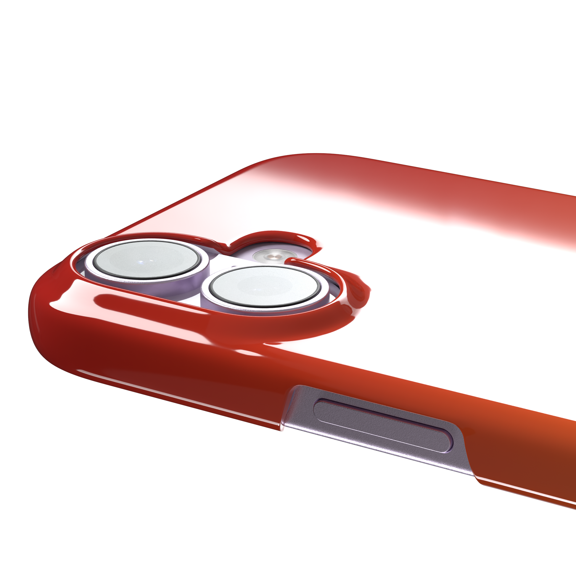 Sunset phone case with a smooth red to orange gradient, part of the Memories of Summer collection — snap case, volume buttons detail
