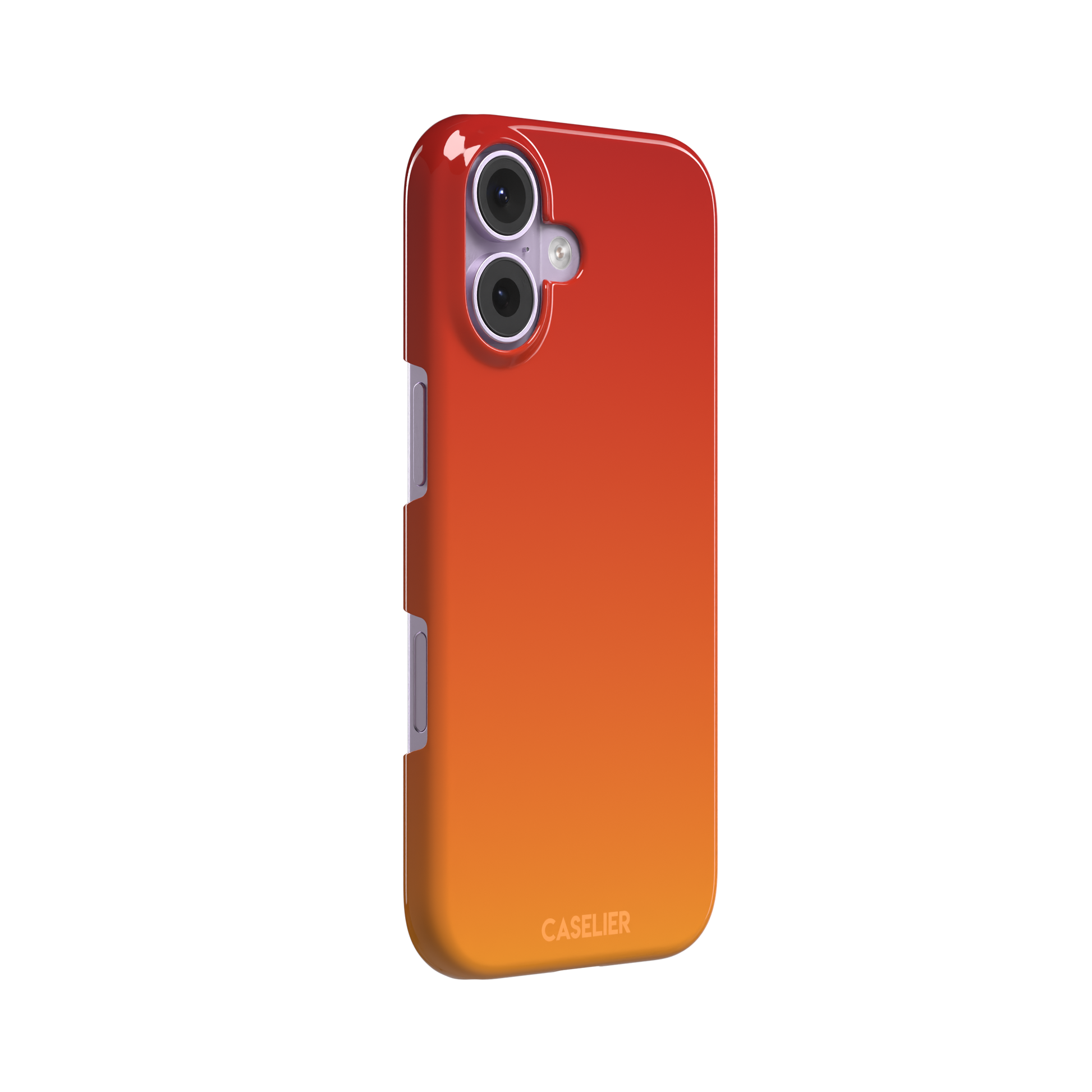 Sunset phone case with a smooth red to orange gradient, part of the Memories of Summer collection — snap case, left view