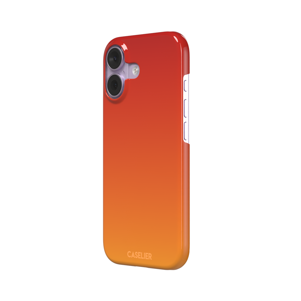 Sunset phone case with a smooth red to orange gradient, part of the Memories of Summer collection — snap case, right view