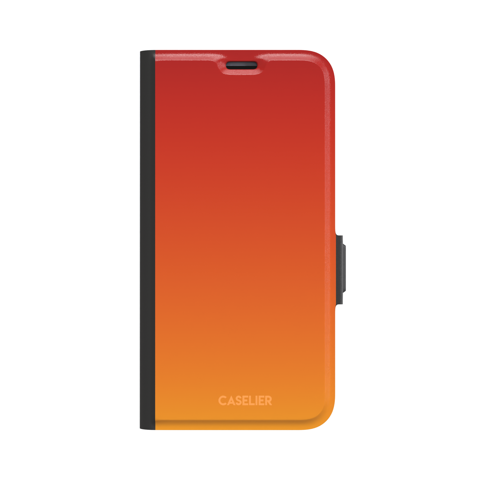 Sunset phone case with a smooth red to orange gradient, part of the Memories of Summer collection — wallet case, front view