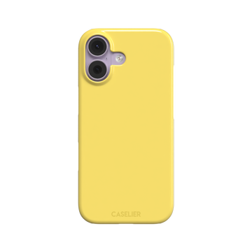 Solid warm yellow phone case, phone case by Caselier — snap case, front view