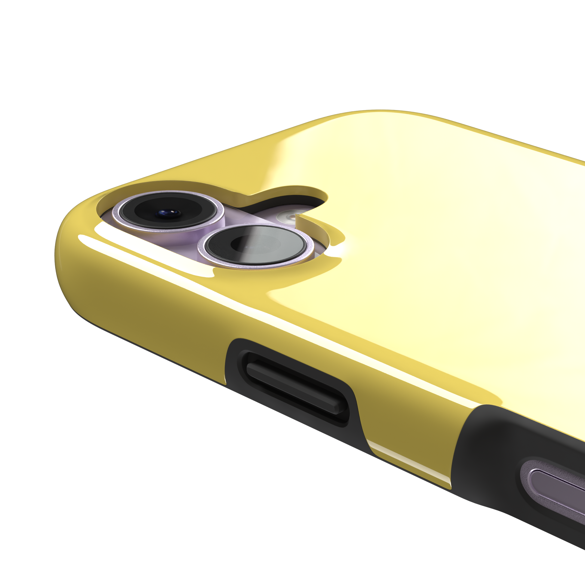 Solid warm yellow phone case, phone case by Caselier — tough case, volume buttons detail