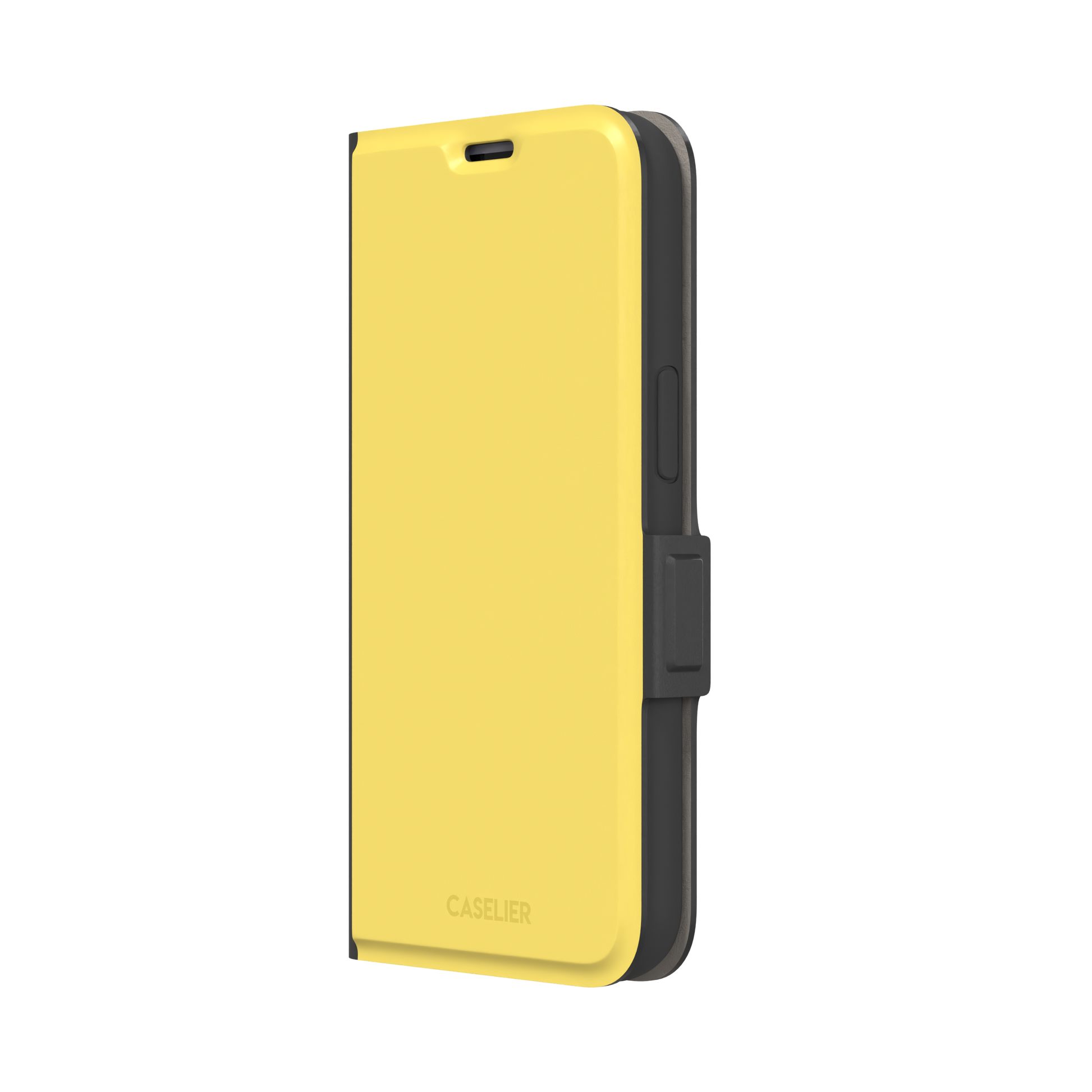 Solid warm yellow phone case, phone case by Caselier — wallet case, right view