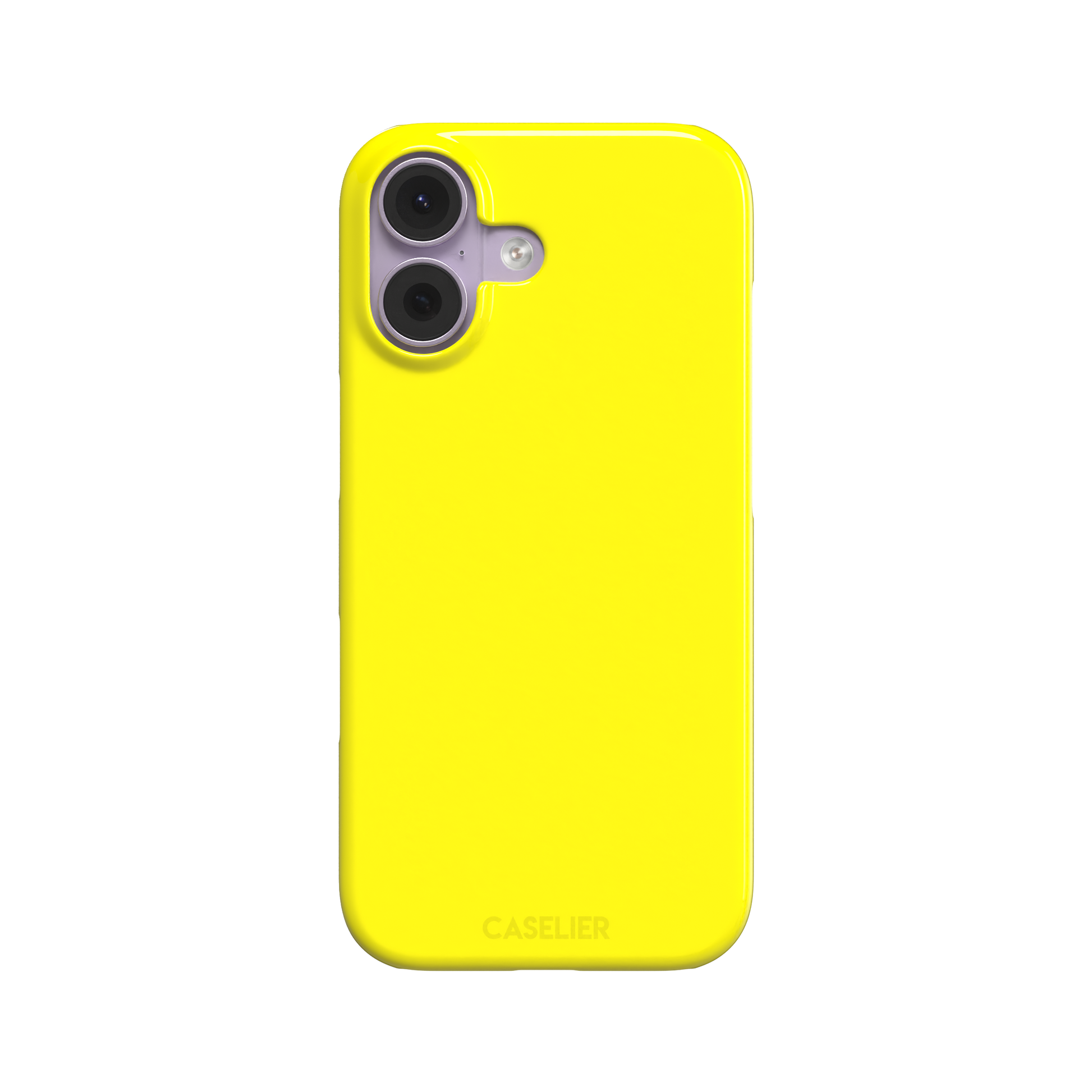 Solid neon yellow phone case color variant, phone case by Caselier — snap case, front view