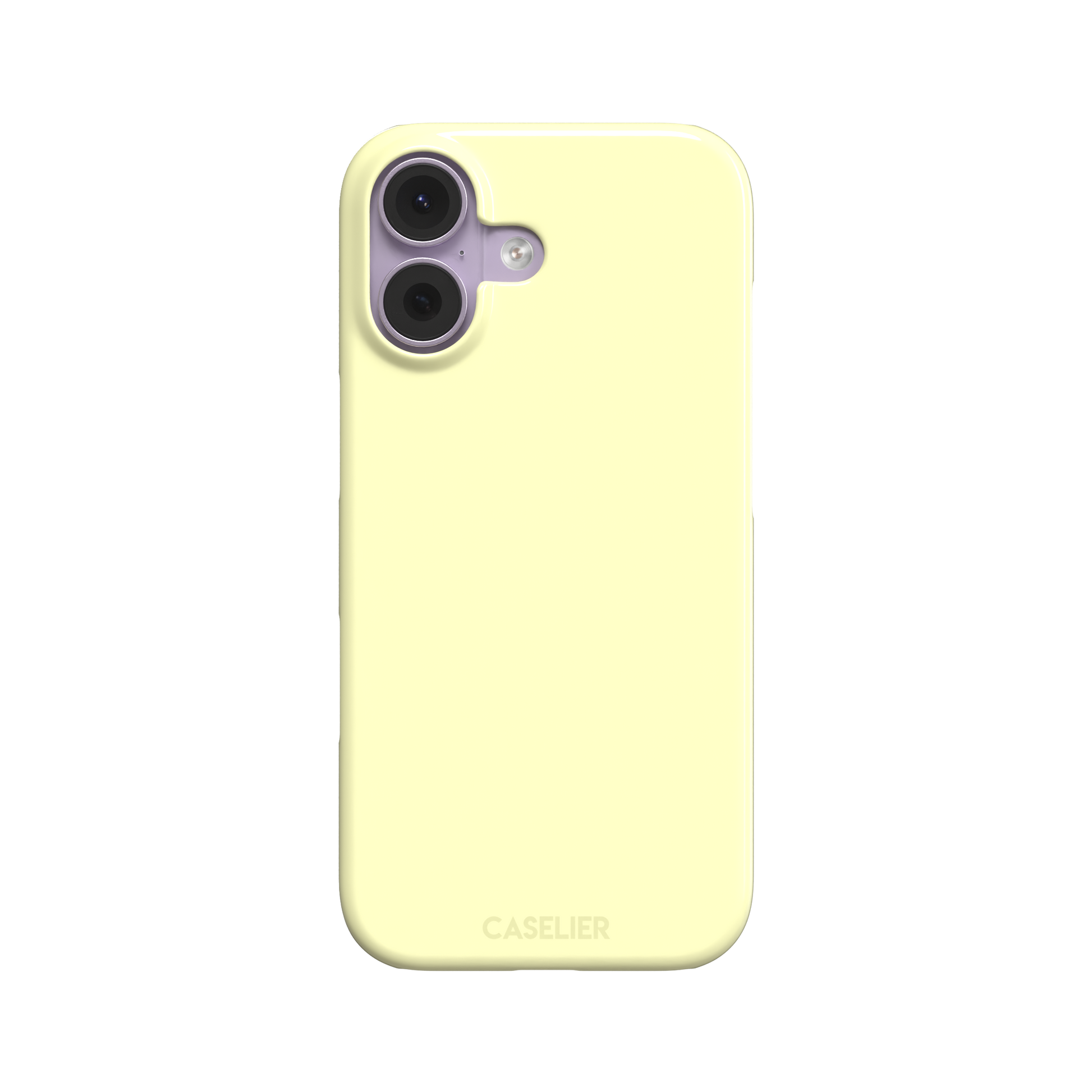 Solid pale cream-yellow phone case color variant, phone case by Caselier — snap case, front view