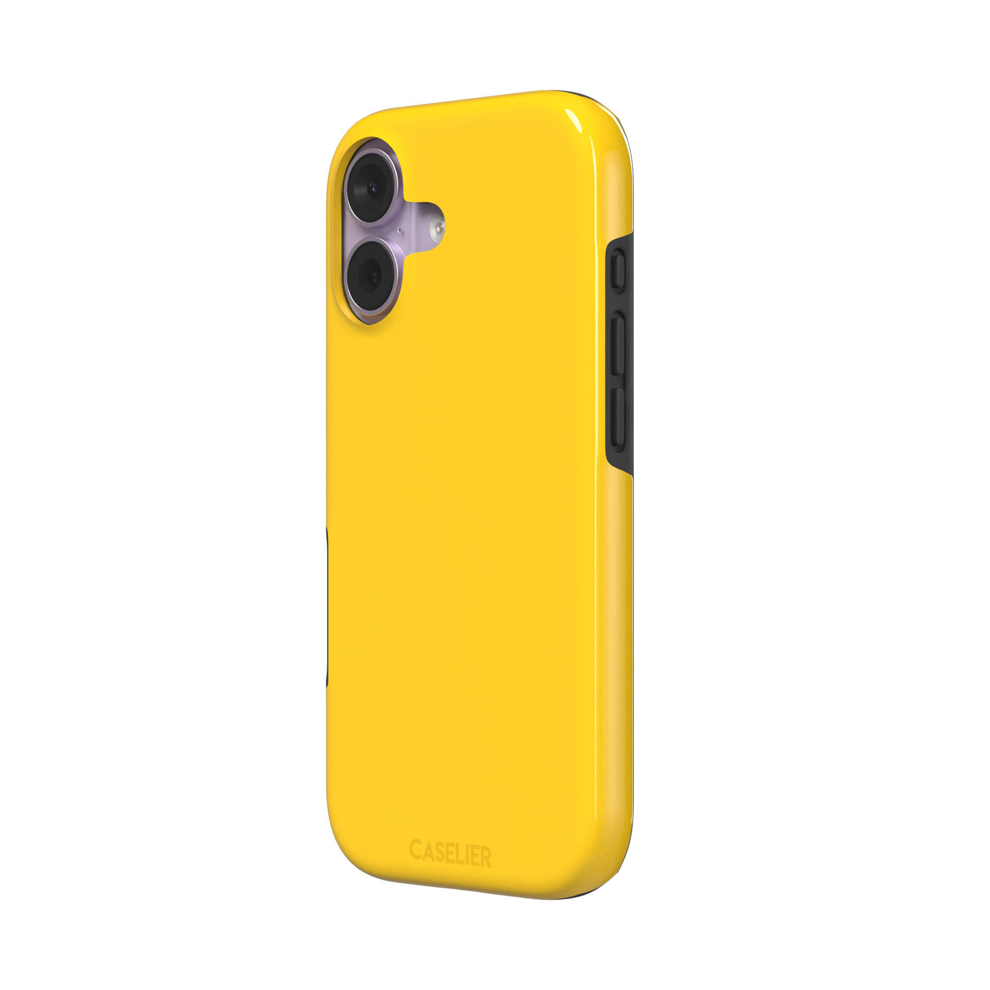 Solid amber-yellow phone case color variant, phone case by Caselier — tough case, right view