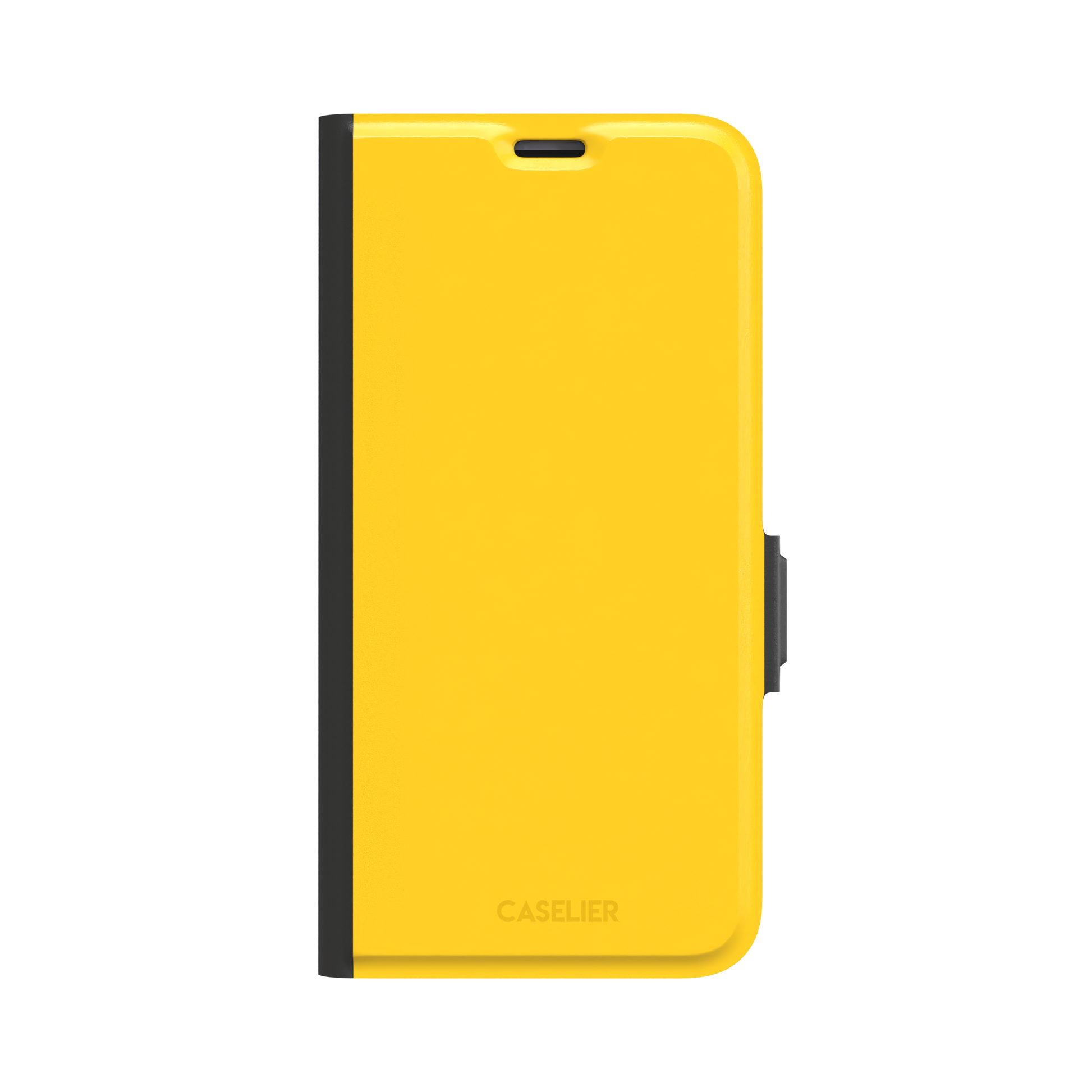 Solid amber-yellow phone case color variant, phone case by Caselier — wallet case, front view