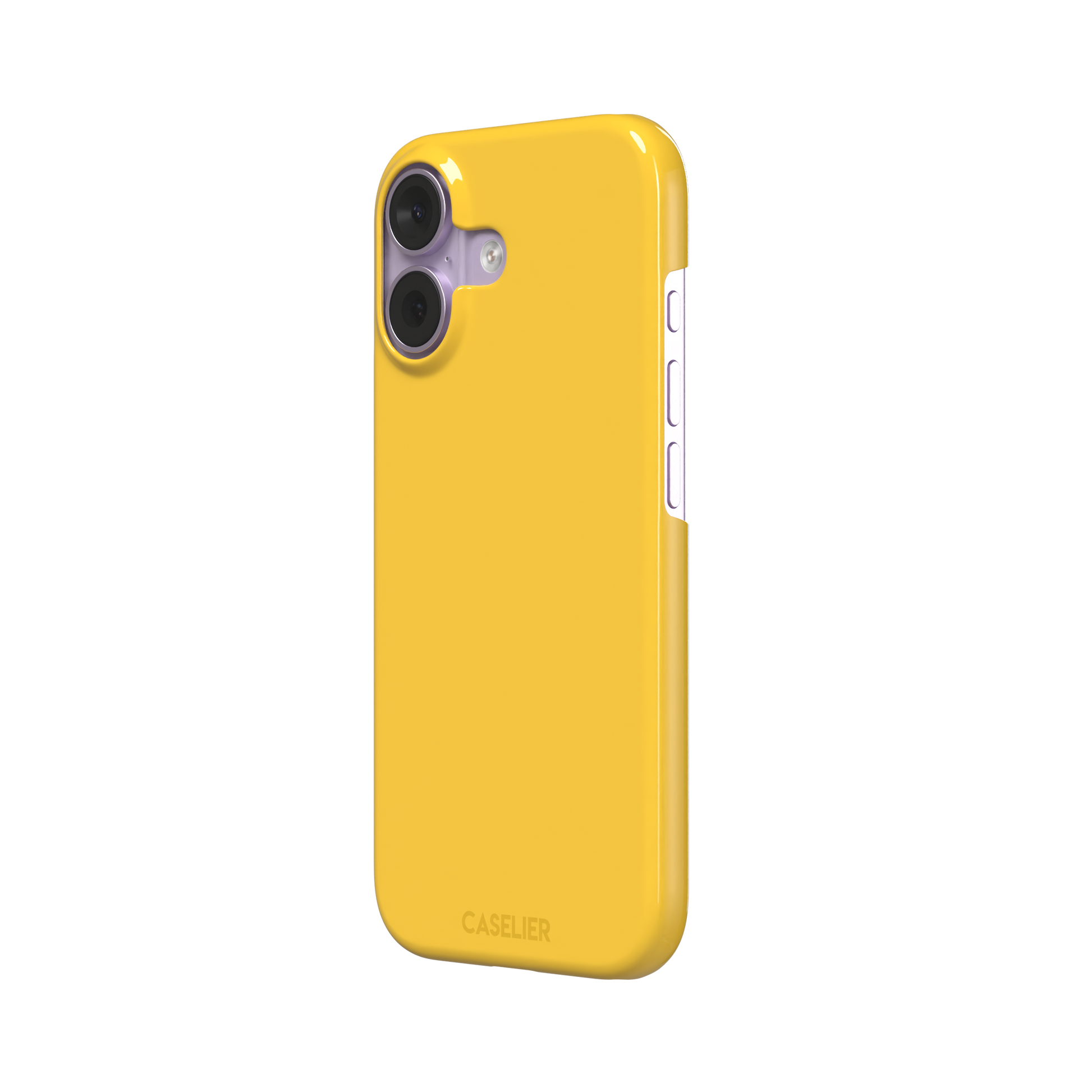 Solid golden-yellow phone case color variant, phone case by Caselier — snap case, right view