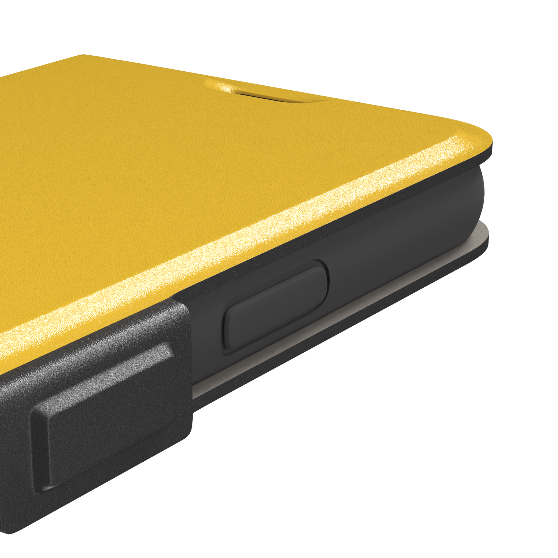 Solid golden-yellow phone case color variant, phone case by Caselier — wallet case, volume buttons detail